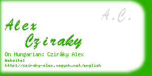 alex cziraky business card